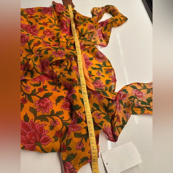 VERONICA BEARD Randa Top Orange Multi Floral Sz 12 NEW $378 - Picture 12 of 14